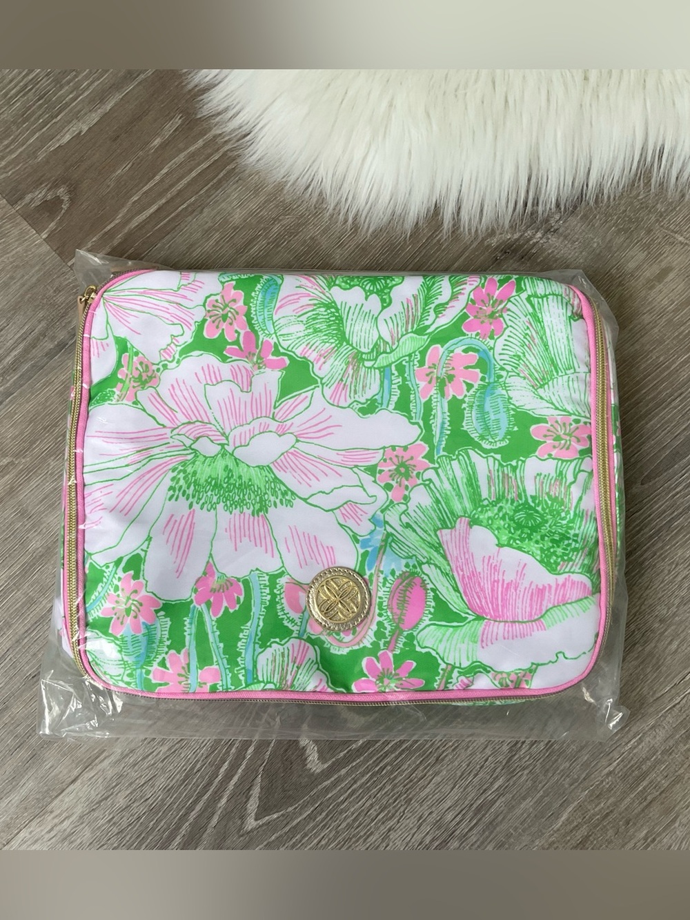 🩷💚 LILLY PULITZER Packing Cubes & Shoe Bag Set Putting Green Poppyland Print